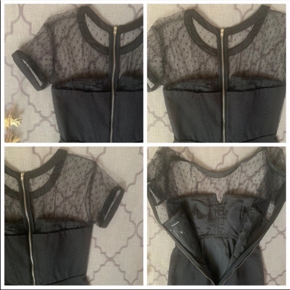 😈Uber-Edgy-Chic😈Black Yoke Lace Bustier / Corset-Style Illusion Kooples Dress - Picture 13 of 16